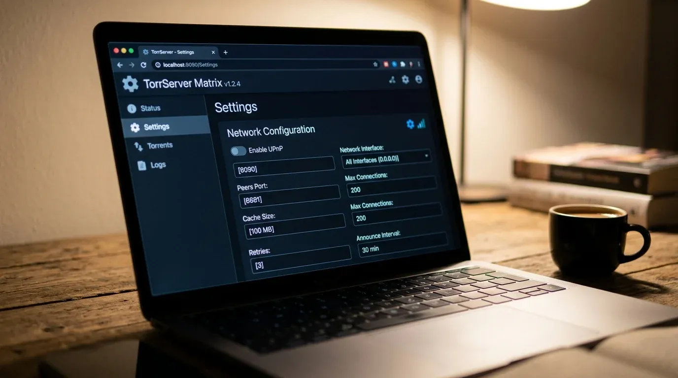 Отключение службы UPnP и фиксация портов в веб-интерфейсе TorrServer Matrix
